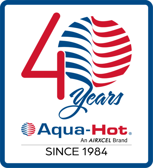 A picture of the Aqua-Hot 40-year anniversary graphic.