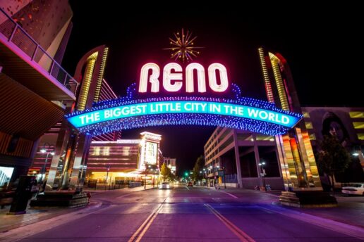 A picture of downtown Reno, Nevada.