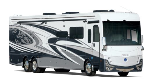 An exterior picture of the 2023 Holiday Rambler Armada.