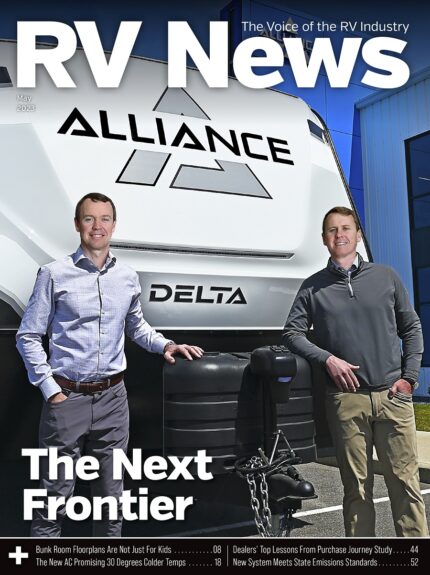 The May 2023 cover of the digital edition of RV News magazine