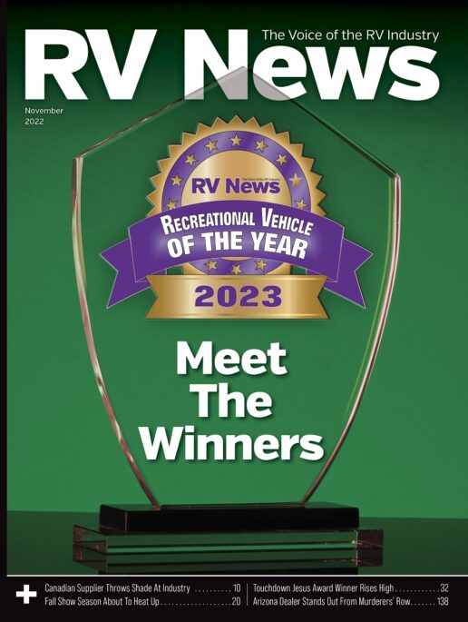 The November 2022 cover of the digital edition of RV News magazine
