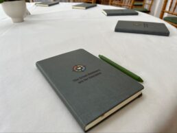 A picture of booklets with a Together Outdoors logo given to attendees of the Outdoor Recreation Roundtable National Outdoor Recreation Executive Forum in Washington, D.C., May 8.