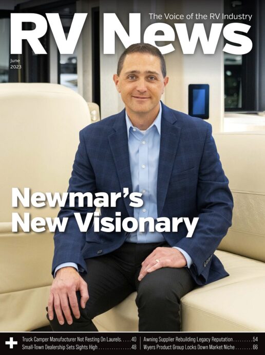The June 2023 cover of the digital edition of RV News magazine