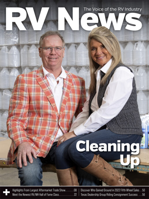 The March 2023 cover of the digital edition of RV News magazine