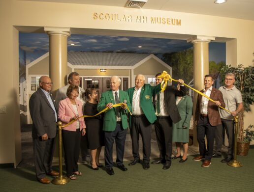 A picture of the Scoular Museum Ribbon Cutting Ceremony