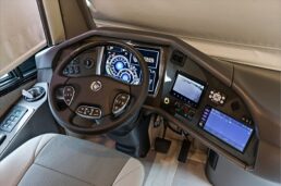 A picture of Spartan RV Chassis' Tri-Pod Steering Wheel on a Foretravel motorhome