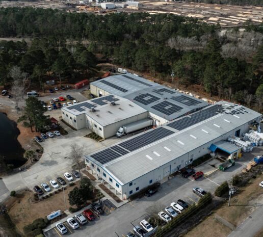 A picture of Walex's solar-paneled roof, Brunswick County, North Carolina.