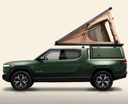 A picture of Super Pacific's X1 Camper Rivian R1T design.