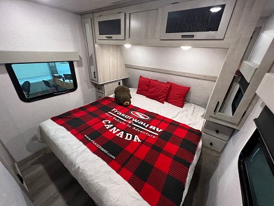 A picture of an East to West Trailer Interior with Fraserway Decor