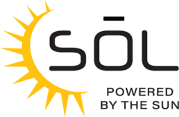 A picture of Heartland RV's logo for the Sol Powered By The Sun standard solar power packages