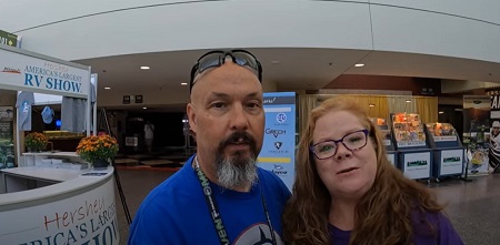 A picture of influencers Jarhead and Ginger as they lead viewers on a tour through Industry Day 2022 at the Hershey consumer show.