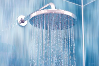 A picture of a waterfall showerhead