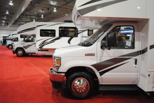 A picture of RVs featured at the Pittsburgh RV Show Liquidation Super Sal
