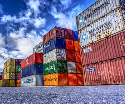 A picture of shipping containers