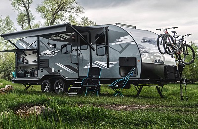 A picture of a Venture RV Sonic Travel Trailer