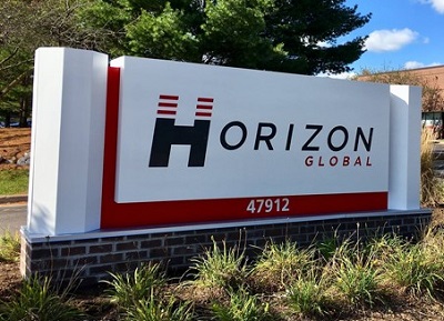 A picture of the Horizon Global sign