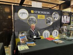 A picture of Stromberg-Carlson's Bob Bramer at the booth during the 2022 Northern Wholesale Supply RV distributor show