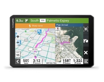A picture of the Garmin RV895 with map
