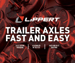A picture of Lippert's "Triler Axles Fast and Easy" marketing splash screen