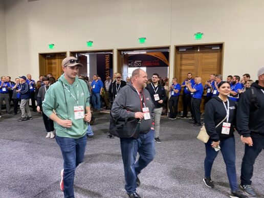 The 2022 NTP-Stag crowd Streaming in to the exhibit hall