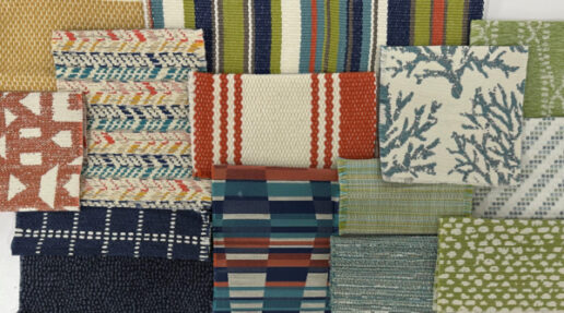 A picture of the Swavelle Bella Dura Multi-colored fabric collection