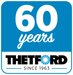 A picture of the Thetford 60th Anniversary logo in 2023
