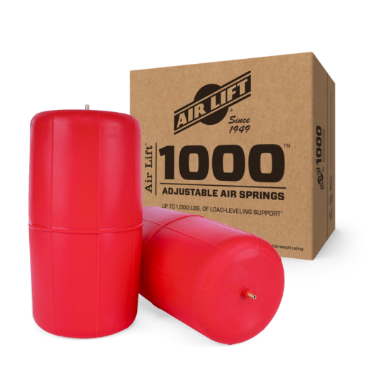 A picture of the Air Lift 1000 air springs and its packaging