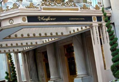 A picture of the outside of the Mayflower Hotel in Washington, DC