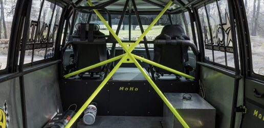 A picture of the roll cage inside MoHo, the World's fastest Motorhome