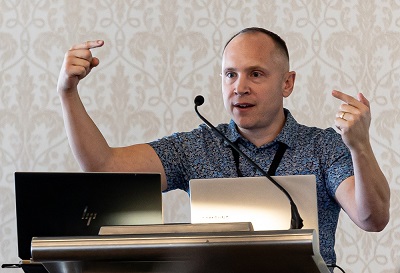 A picture of Phil Imbery, COO MenuMetric lecturing at the Brown and Brown School