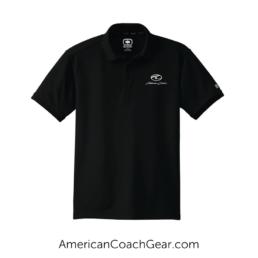 A picture of a black American Coach logoed shirt