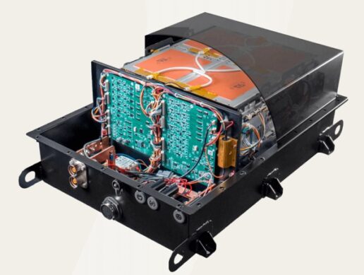 A CAD drawing of the interior of a Volta power system showing the internal circuits