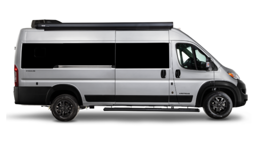 A picture of the 2024 Airstream Rangeline B Van in silver and black