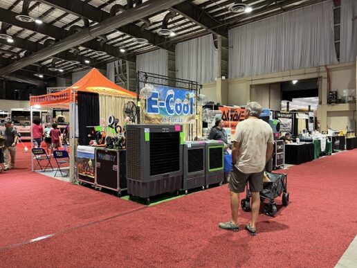 A picture of the show floor at the 2023 Tampa Bay RV Summer Show.