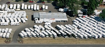 A picture of an aerial view of an Oregon Funtime RV Dealership to be acquired by Camping World