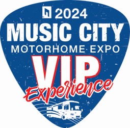 A picture of the logo for NIRVC's Music City Motorhome Expo in 2024.