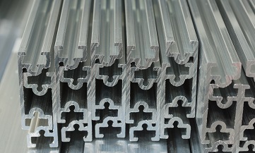 A picture of extruded aluminum for manufacturing