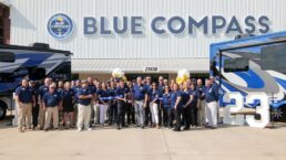 Blue Compass RV celebrates a re-branding of its Alvin, Texas, store from an ExploreUSA RV Supercenter to Blue Compass RV Houston.