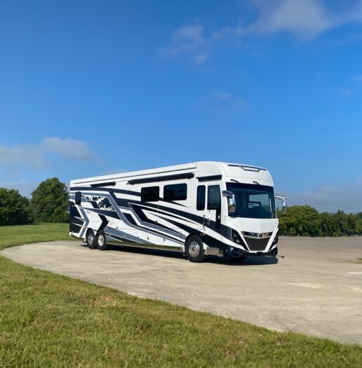 A picture of the exterior of a 2024 American Coach American Dream motorhome.
