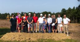 A picture of General RV Center and local North Carolina officials gathered at the groundbreaking site for the company's new dealership in Salisbury.