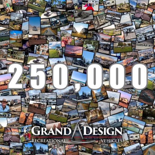 A collage of images from RVs made by Grand Design since 2012.