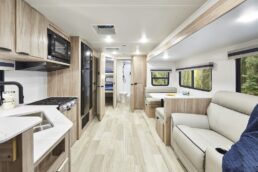 A picture of the interior of the 2024 Access travel trailer.