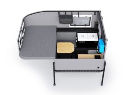 A picture of the interior of the 2024 Olympic truck camper.