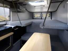 A picture of the interior of the 2024 Yoho truck camper.
