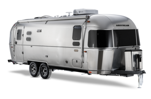 A picture of the exterior of the Airstream 2024 Trade Wind travel trailer.
