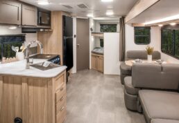 A picture of the interior of a 2024 Cruiser RV Avenir.