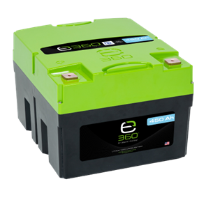 A picture of Expion360's new 450-amp-hour SmartTalk lithium battery.
