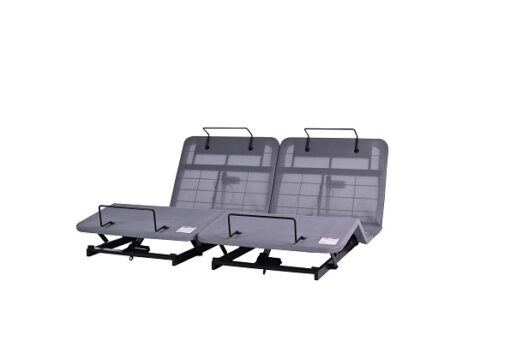 A picture of a split bed with adjustable bed bases to lift the feet and head of the bed.