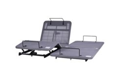 A picture of a split bed with adjustable bed bases to lift the feet and head of the bed.