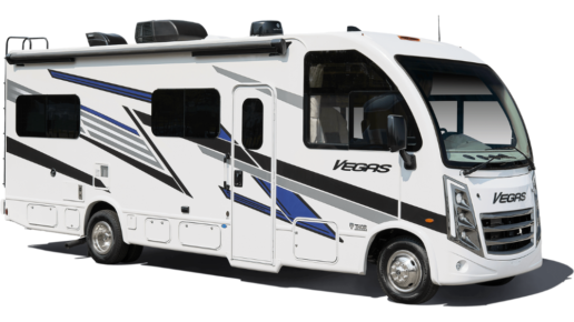 A picture of the exterior of a 2024 Thor Motor Coach Vegas Type A motorhome.